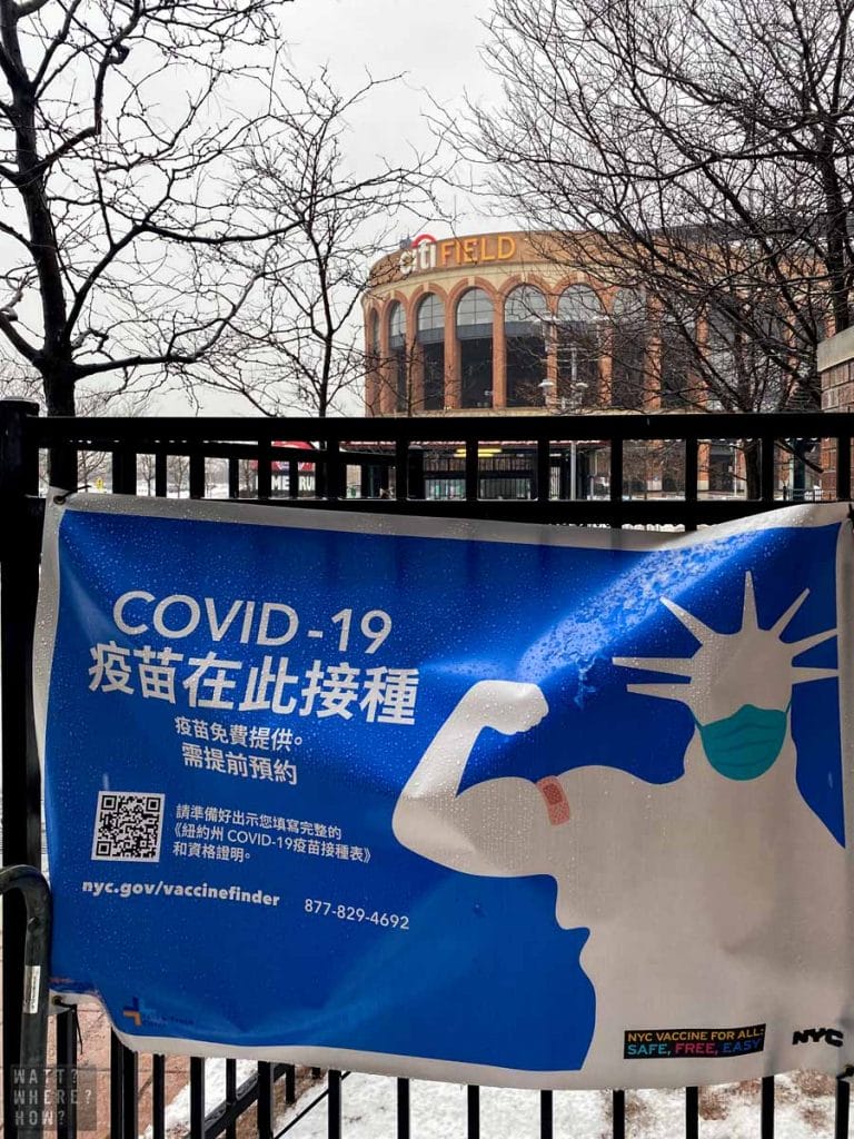 Covid vaccinations in NY are being handled at places like Citifield in Queens and the Javits Center in Manhattan.